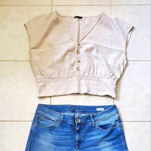 Dynamite Linen Blend Crop